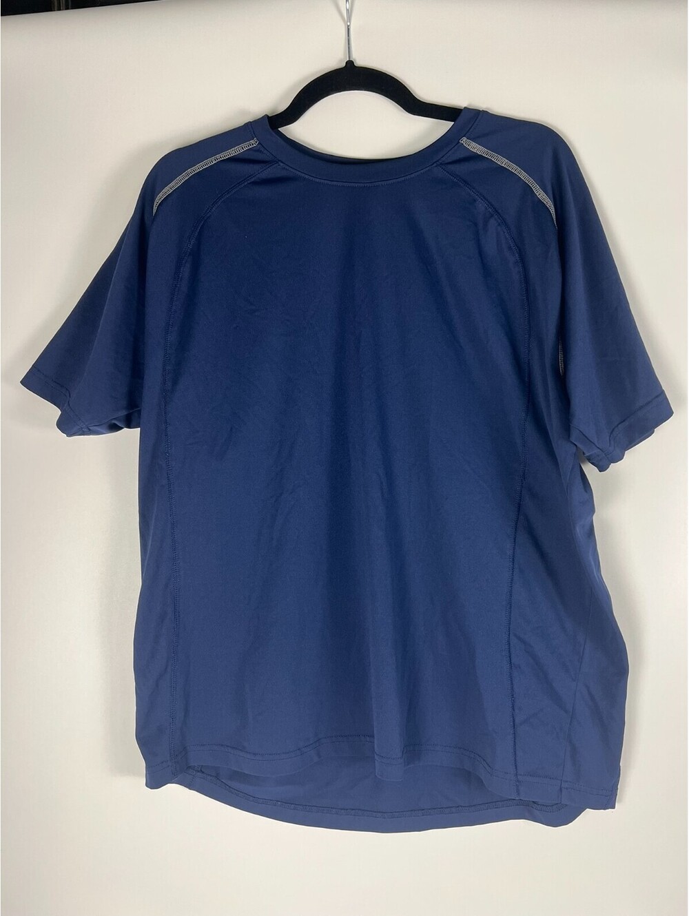Champs Sports Employee Uniform Shirt Women’s Size XS- Navy Blue V-Neck Logo